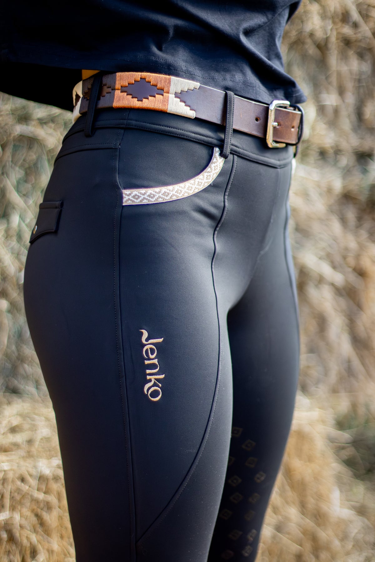 FitsT4 Sports Pantalon D'Équitation En Polaire Pour Filles - Poches Et Empiècement Genoux Antidérapant